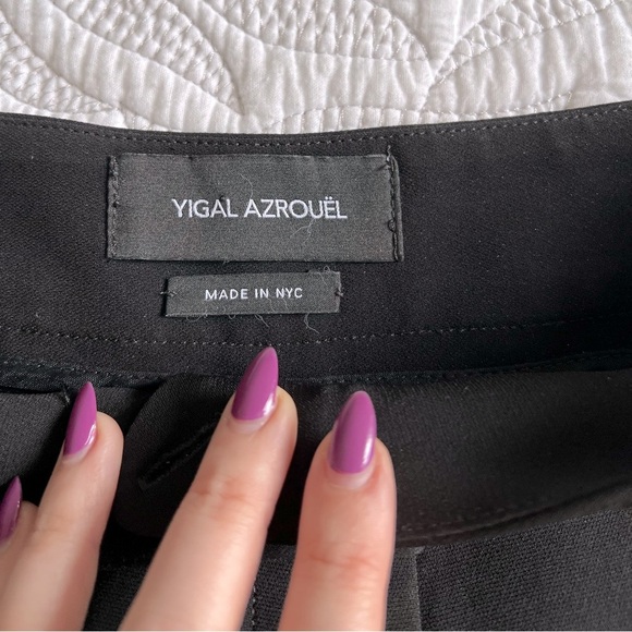 Yigal Azrouel - Wide Leg Pants w/ Pleats - Black - Picture 10 of 11